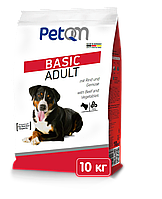 Корм PetQM Basic Adult 10 кг - с говядиной и овощами для собак (ПэтКьюЭм Безик Эдалт)