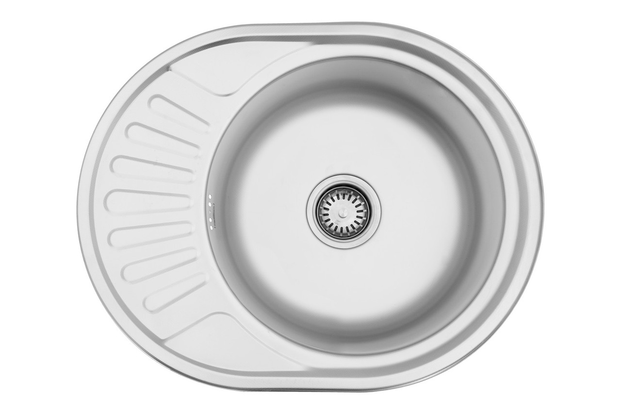 Мийка для кухні KRONER з нержавіючої сталі 570x450мм овальна 0.8мм CV022774, фото 1