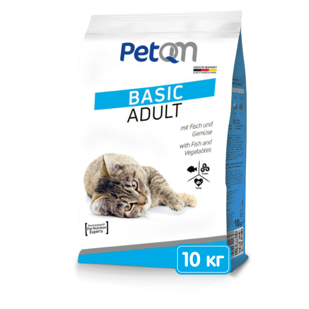 Корм для кошек PetQM Basic Adult 10 кг с рыбой и овощами, цена 930 грн ...