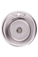 Мойка для кухни из нержавеющей стали круглая KRONER CV022764 490мм x 490мм матовая 0.6мм 136784