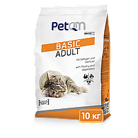 Корм для кошек PetQM Basic Adult 10 кг с курицей и овощами