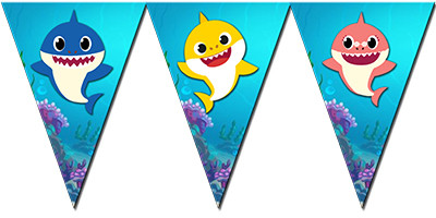 "Бебі Шарк" - Вимпел Трикутники, 10 прапорців., фото 1