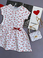 Летнее платье сарафан для девочки в сердечка Белое 2-42029 190, Wanex, Белый, Для девочек, Лето, 104 см
