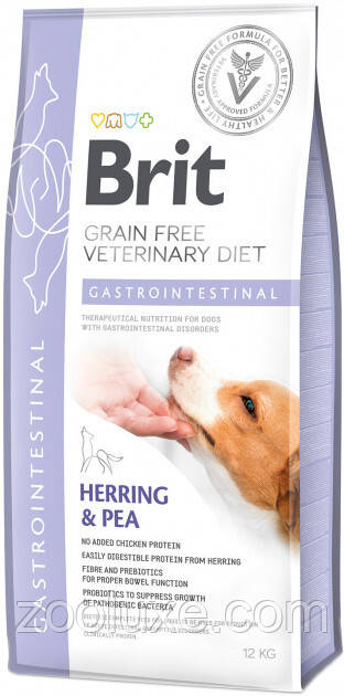 Brit Gastrointestinal 12 кг корм для собак Brit Grain Free Veterinary Diet Gastrointestinal Herring&Pea 12