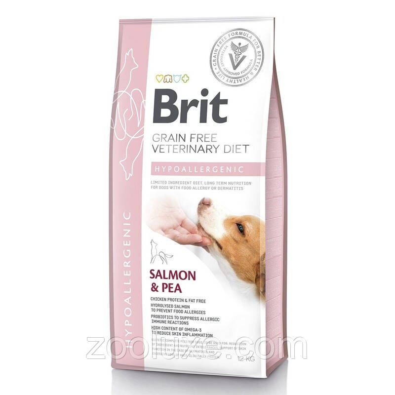 Brit Hypoallergenic 12 кг корм для собак Brit Grain Free Veterinary Diet Hypoallergenic Salmon&Pea 12 кг
