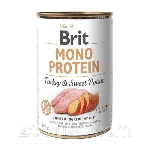 Brit Mono Protein Turkey & Sweet Potato 400 г / Брит Моно Протеїн Індичка та Батат корм для собак