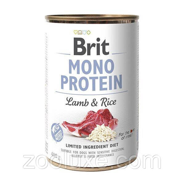 Brit Mono Protein Lamb & Rice 400 г / Брит Моно Протеїн Ягня й Рис вологий корм для собак