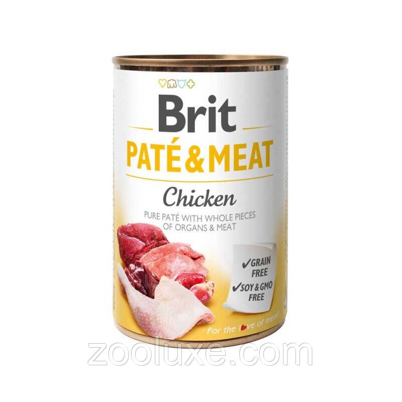 Brit Pate & Meat Chicken 400 г вологий корм для собак Брит Курка