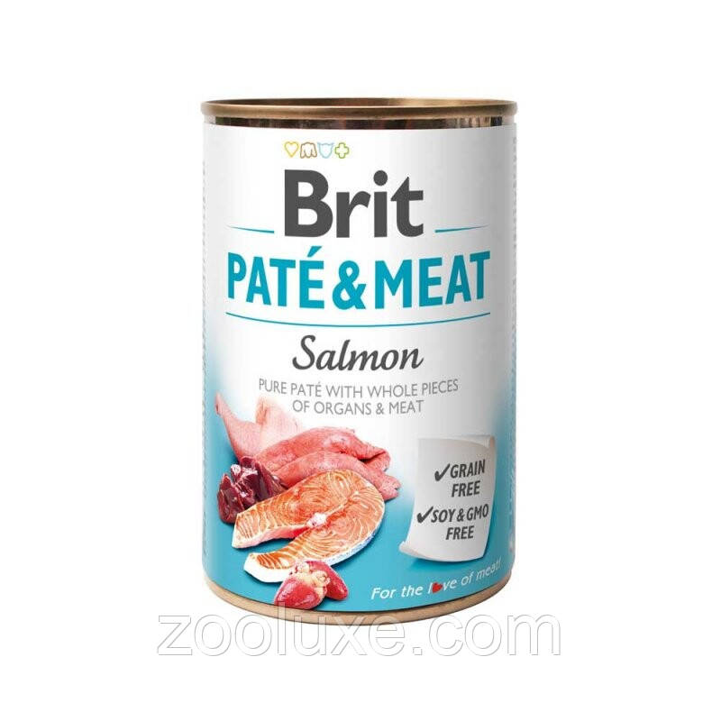 Brit Pate & Meat Salmon 400 г Корм для собак Брит Лосось