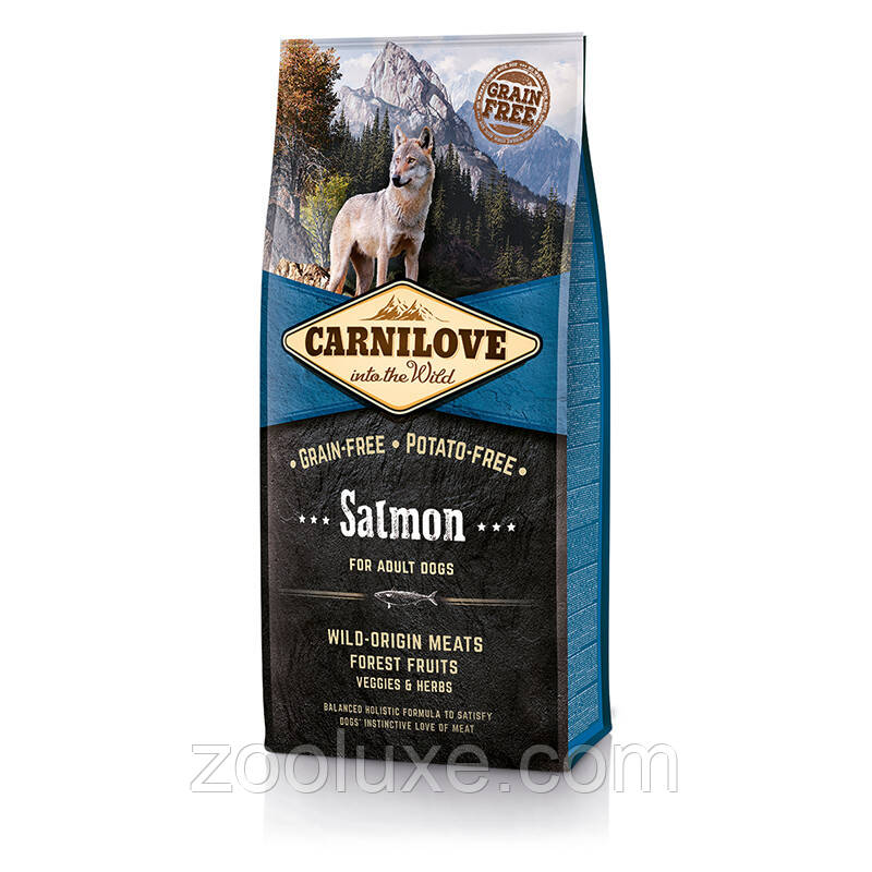 Carnilove Dog Adult Salmon 12 кг / Карнілав Лосось корм для собак Carnilove Salmon Grain Free