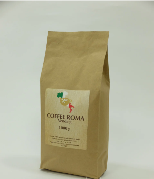 Кава в зернах 1 КГ робуста Roma середня обжарка натуральна кава зерновий