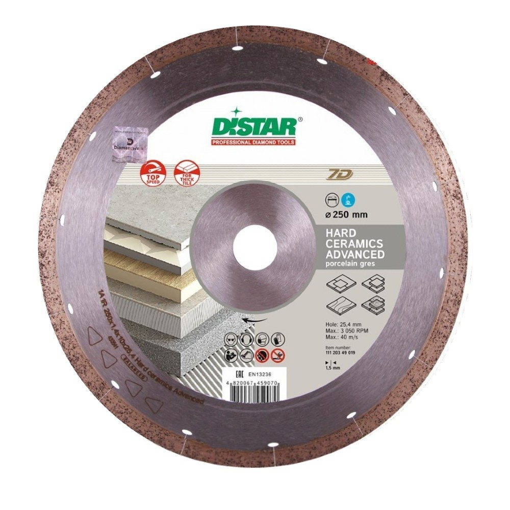 Круго діамантовий Distar 1A1R 250x1,5x10x25,4 Hard ceramics Advanceed