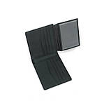 Чоловіче шкіряне портмоне Leather Collection (2763 black) RFID захист, фото 4