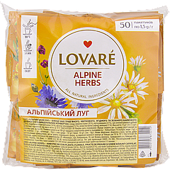 LOVARE Alpine Herbs - Альпійський луг - Купаж трав'яного, квіткового, ягідного та зеленого чаю 50х1,5г