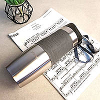 Термокружка  480 мл з нержавіючої сталі з ремінцем (кольори mix)