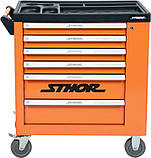 Шафа для майстерень на колесах 895х 850х 460 мм з 6 шухлядами та інстр-ми 174 шт. CrV STHOR 58570 (Польща), фото 2