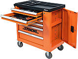 Шафа для майстерень на колесах 895х 850х 460 мм з 6 шухлядами та інстр-ми 174 шт. CrV STHOR 58570 (Польща), фото 3