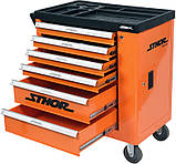 Шафа для майстерень на колесах 895х 850х 460 мм з 6 шухлядами та інстр-ми 174 шт. CrV STHOR 58570 (Польща), фото 4