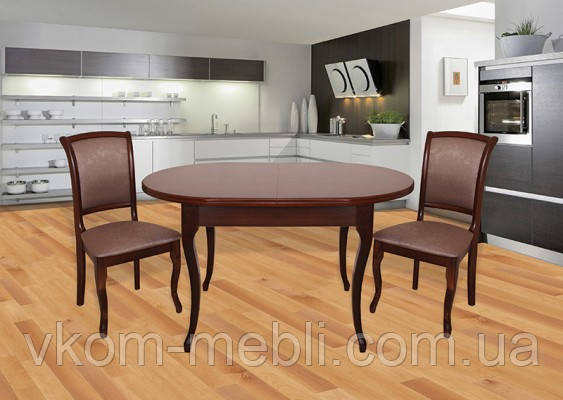 Стіл обідній розкладний Відень-3 (горіх темний), фото 1