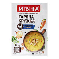 Суп-пюре быстрого приготовления со вкусом курицы с гренками Горячая кружка Мивина м/у 12 гр (32 шт в ящике)