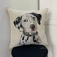 Наволочка гобеленовая с собачкой далматином на декоративную подушку (45 х 45 см)