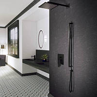 Набор для душа с металлическим ручным душем и душевым шлангом Steinberg 135, черный (135 1600 S)