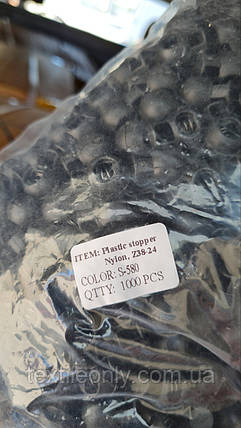 Фіксатор для шнура бочечка колір чорний під шнур 6-7 мм, фото 2