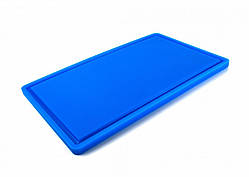 Дошка обробна HDPE з жолобом, 500 × 300 × 18 мм, 6 протиковзних ніжок, синя