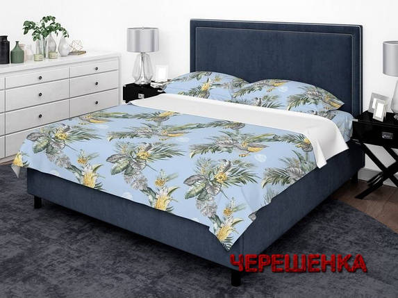 Тканина для постільної білизни Бязь "Gold" Lux GL3720 (50м) тропічний принт на блакитному, фото 1