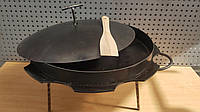 Сковорода костровая-туристическая Ромашка с бортом и крышкой 500мм из диска бороны