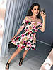 Стильне літнє мініплаття з квітами та вільною спідницею, фото 6