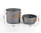 Набір туристичного посуду Cooking Set DS-101, помаранчеві ручки, фото 4