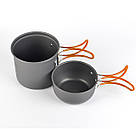 Набір туристичного посуду Cooking Set DS-101, помаранчеві ручки, фото 3