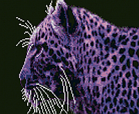 Алмазна картина за номерами Фіолетовий гепард 30х40 см HX127 (Strateg)