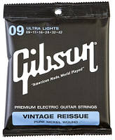 Струны GIBSON SEG-VR9 VINTAGE RE-ISSUE PURE NICKEL WOUND .009-.042