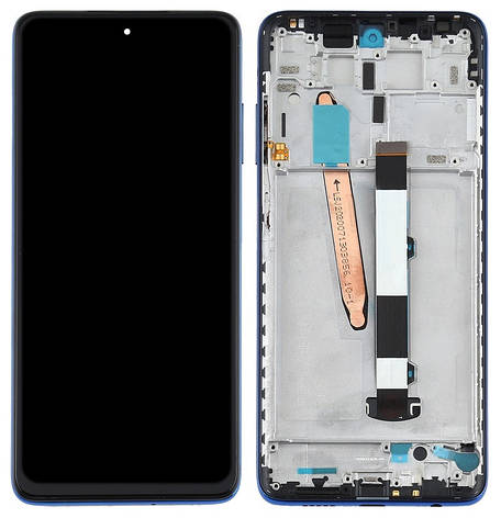Дисплей Xiaomi Poco X3, Poco X3 Pro с тачскрином и рамкой, оригинал 100% Service Pack, Blue, фото 2