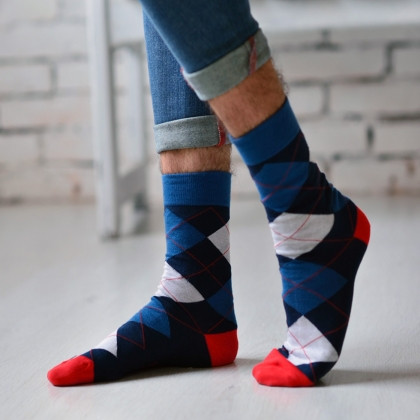 Класичні чоловічі шкарпетки з кольоровим малюнком "Ромб" (арт.244)