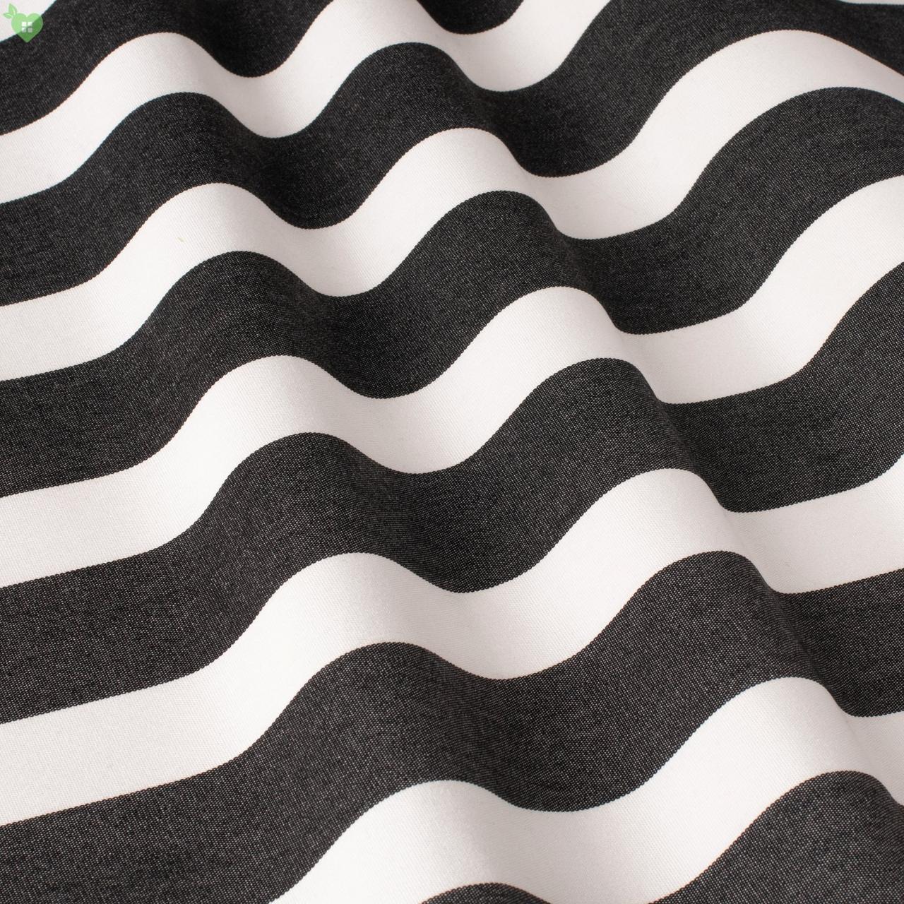 Вулична декоративна тканина в смужку кольору чорного та білого 84332v5 (Outdoor), фото 1