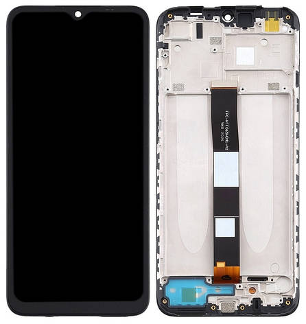 Дисплей Xiaomi Redmi 9A, Redmi 9C с тачскрином и рамкой, оригинал 100% Service Pack, Black, фото 2