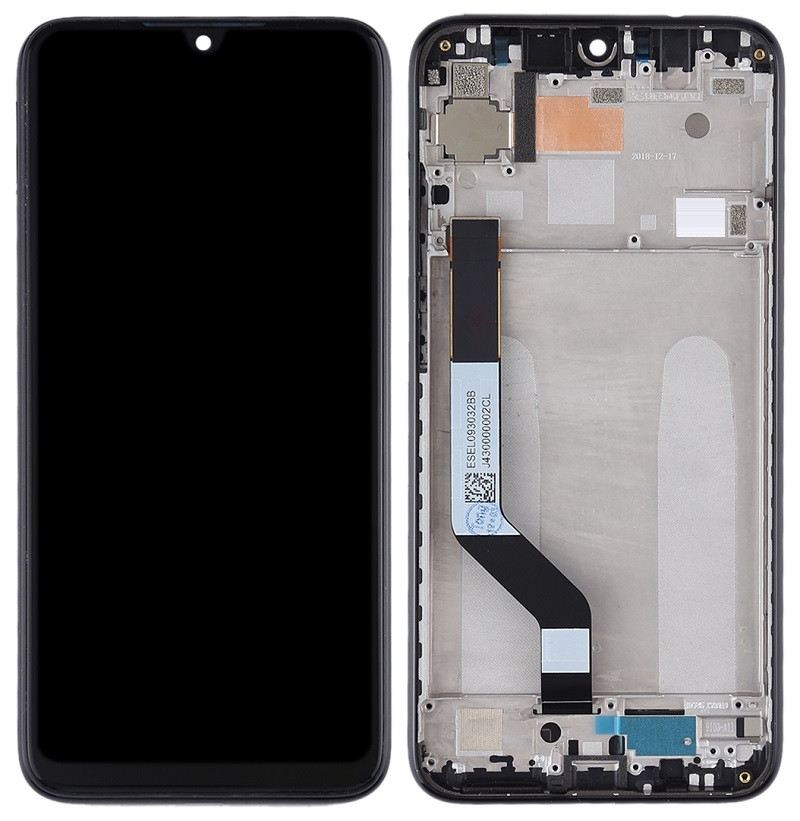 Дисплей Xiaomi Redmi Note 7, Note 7 Pro с тачскрином и рамкой, оригинал 100% Service Pack, Black
