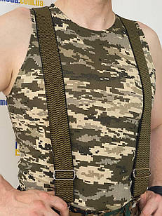 Підтяжки для штанів чоловічі тактичні, військові помочі, трикотажні підтяжки, довжина регулюється, форма X,Y