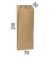 Крафт пакет - 70 × 30 × 210 мм -  для столових приборів