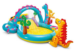 Дитячий надувний ігровий центр з басейном та гіркою Інтекс 57135 NP 333х229х112см, 280л