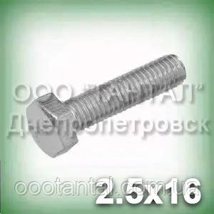Болт М2.5х16 неіржавкий А2 DIN 933 (ГОСТ 7805-70, ГОСТ 7798-70, ISO 4017), фото 1