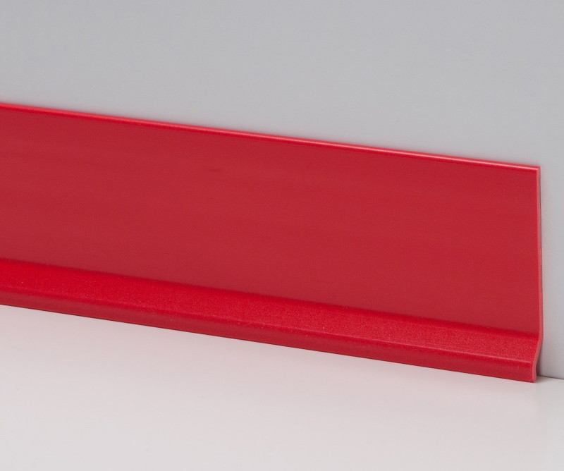 Напольный тонкий плинтус из вспененного ПВХ 70 мм, 2,0 м, Красный (ID ...