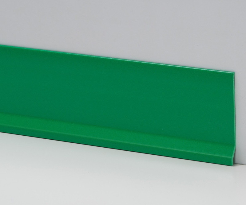 Тонкий плінтус підлоговий зі спіненого ПВХ 70 мм, 2,0 м, Зелений, фото 1