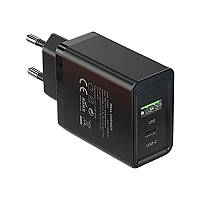 Сетевое зарядное устройство Vention с 2 портами USB A + USB C 18 Вт + 20 Вт PD Black (FBBBO-EU)