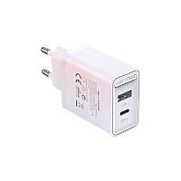 Сетевое зарядное устройство Vention с 2 портами USB A + USB C 18 Вт + 20 Вт PD White (FBBWO-EU)