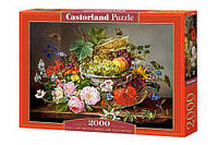 Пазлы 2000 элементов "Натюрморт с цветами и фруктами", C~200658 | Castorland
