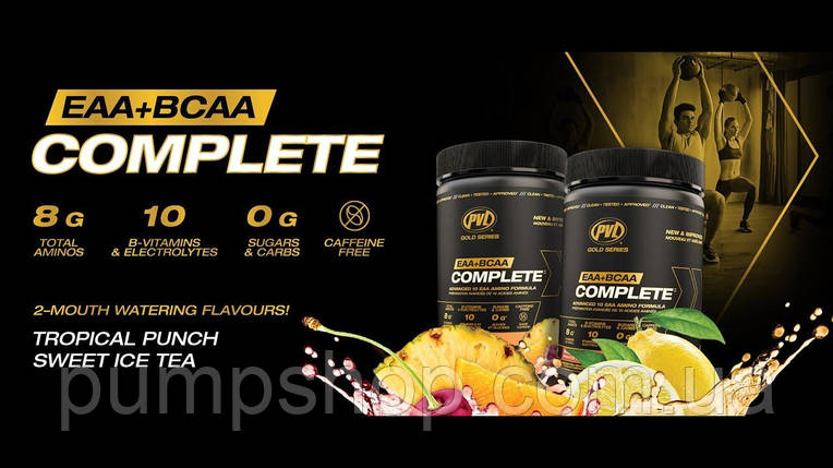 Амінокислоти з електролітами Pure Vita Labs PVL EAA + BCAA Complete 330 г (30 порц.), фото 3